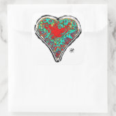 赤いハートv2.2正方形のシールの秘密の構造 スクエアシール (バッグ)