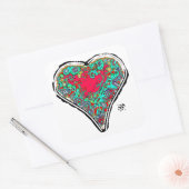 赤いハートv3正方形ステッカーの秘密構造 スクエアシール (封筒)