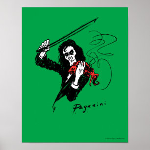赤いバイオリン11x14ポスターを遊ぶPaganini ポスター