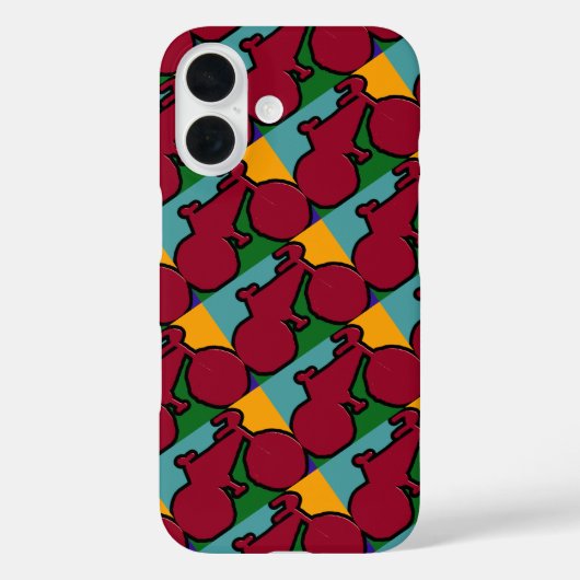 赤いバイクポップ・アートのシルエット Case-Mate iPhoneケース (裏面)