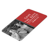 赤いバイナリコード写真Save the Date Magnet マグネット (左側)