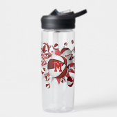 赤いバスケットボールが女の子をモノグラムの主演 ウォーターボトル (左面)