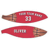 赤いバスケットボールチーム名番号 バスケットボール (パネル)