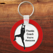 赤いバスケットボール感謝していキーホルダーコーチまたはあなたのテキスト キーホルダー (正面)