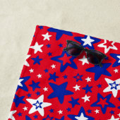 赤いバスタオルに青と白の星 ビーチタオル (インサイチュ)