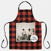 赤いバッファローのプライ最高のドおばあちゃんのプレゼント写真と エプロン (正面)