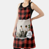 赤いバッファローのプライ最高のドおばあちゃんのプレゼント写真と エプロン (インサイチュ)