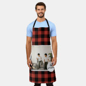 赤いバッファローのプライ最高のドおばあちゃんのプレゼント写真と エプロン (着用した状態)