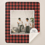 赤いバッファローのプライ最高のドおばあちゃんのプレゼント写真と シェルパブランケット (正面)