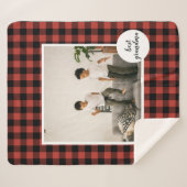 赤いバッファローのプライ最高のドおばあちゃんのプレゼント写真と シェルパブランケット (正面(横))