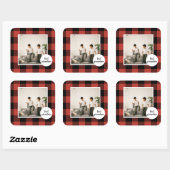 赤いバッファローのプライ最高のドおばあちゃんのプレゼント写真と スクエアシール (シート)