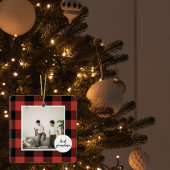 赤いバッファローのプライ最高のドおばあちゃんのプレゼント写真と セラミックオーナメント