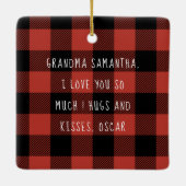 赤いバッファローのプライ最高のドおばあちゃんのプレゼント写真と セラミックオーナメント (裏面)