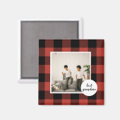 赤いバッファローのプライ最高のドおばあちゃんのプレゼント写真と マグネット (正面/裏面)