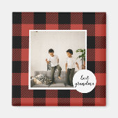 赤いバッファローのプライ最高のドおばあちゃんのプレゼント写真と マグネット (正面)