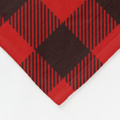 赤いバッファローのプレイド投げ毛布 フリースブランケット (角)