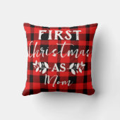 赤いバッファローの初めてのクリスマスを母のクリスマスとして クッション (裏面)