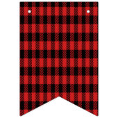 赤いバッファローの格子柄 バンティングフラッグ (第2の旗)