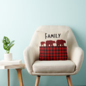 赤いバッファローの格子縞くまの枕 クッション (椅子)