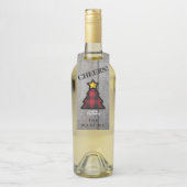 赤いバッファローの格子縞のクリスマスツリー ボトルネックタグ (ボトル)