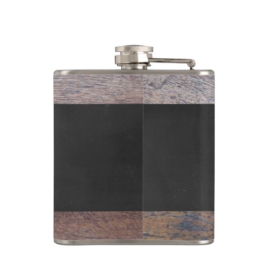 赤いバッファローの格子縞のシカの頭部のモノグラム フラスク (裏面)