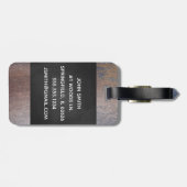 赤いバッファローの格子縞のシカの頭部のモノグラム ラゲッジタグ (裏面横)