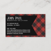 赤いバッファローの格子縞のモノグラム 名刺 (裏面)