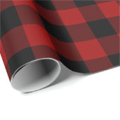 赤いバッファローの格子縞の休日の包装紙 ラッピングペーパー (ロールコーナー)