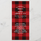 赤いバッファローの格子縞の冬の結婚式のプログラム プログラム (正面)