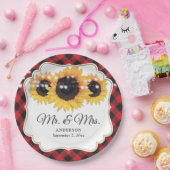 赤いバッファローはヒマワリとミセス結婚ズの ペーパープレート (パーティー)