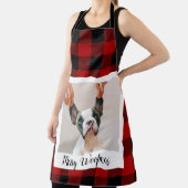 赤いバッファロープライド&メリーウォーフマスと犬の写真 エプロン (インサイチュ)