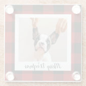 赤いバッファロープライド&メリーウォーフマスと犬の写真 ガラスコースター (裏面)