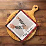 赤いバッファロープライド&メリーウォーフマスと犬の写真 キッチンタオル<br><div class="desc">赤いバッファロープライド&メリーウォーフマスと犬の写真</div>
