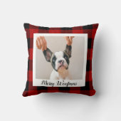 赤いバッファロープライド&メリーウォーフマスと犬の写真 クッション (裏面)