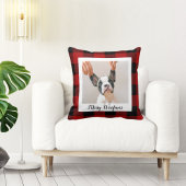 赤いバッファロープライド&メリーウォーフマスと犬の写真 クッション