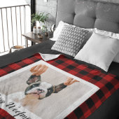 赤いバッファロープライド&メリーウォーフマスと犬の写真 シェルパブランケット