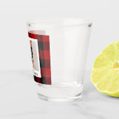 赤いバッファロープライド&メリーウォーフマスと犬の写真 ショットグラス (右)