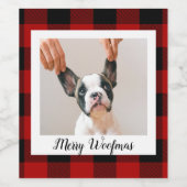 赤いバッファロープライド&メリーウォーフマスと犬の写真 ワインラベル (シングルラベル)