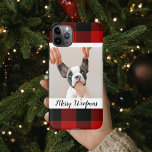 赤いバッファロープライド&メリーウォーフマスと犬の写真 iPhone 11Pro MAXケース<br><div class="desc">赤いバッファロープライド&メリーウォーフマスと犬の写真</div>