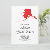 赤いバッファロープレイドのアラスカ州ファミリーリユニオン 招待状 (スタンド正面)