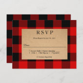 赤いバッファロープレイドのヴィンテージクラフト招待状ポストカード インビテーションポストカード (正面/裏面)