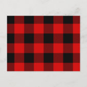 赤いバッファロープレイドのヴィンテージクラフト招待状ポストカード インビテーションポストカード (裏面)