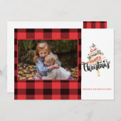 赤いバッファロープレイドの写真 (正面/裏面)