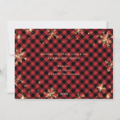 赤いバッファロープレイドスパークリスマスクリスマスカード シーズンカード (裏面)