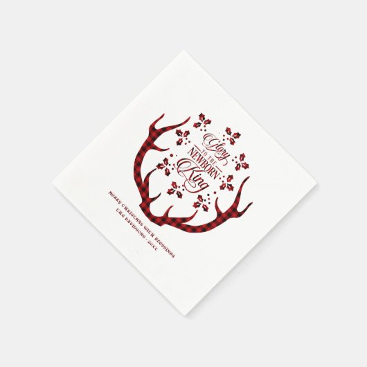 赤いバッファロー生まれたばかりののクリスマスに栄光 スタンダードカクテルナプキン (角)