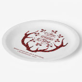 赤いバッファロー生まれたばかりののクリスマスに栄光 ペーパープレート (アングル)