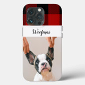 赤いバッファローPlaidとメリー犬の写真Cとウーフマス Case-Mate iPhoneケース (裏面)
