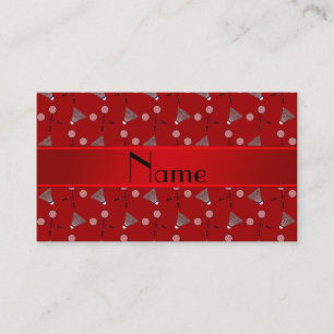 赤いバドミンパーソナライズされたトンのパターン名を付ける コーリングカード