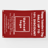 赤いバナーのビジネスバレンタイン販売 横断幕 (横)