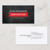 赤いバナー建築、ビルダ、アーキテクトのロゴ 名刺 (正面/裏面)